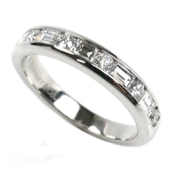 TIFFANY & Co. Tiffany Pt950 Platinum Half Circle Channel Setting Diamond Ring... - Picture 1 of 8